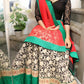 Lehenga black, green and red combo - Selina Habibti Attire