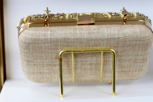 Gold pearl purse