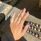 Side cross rose gold ring