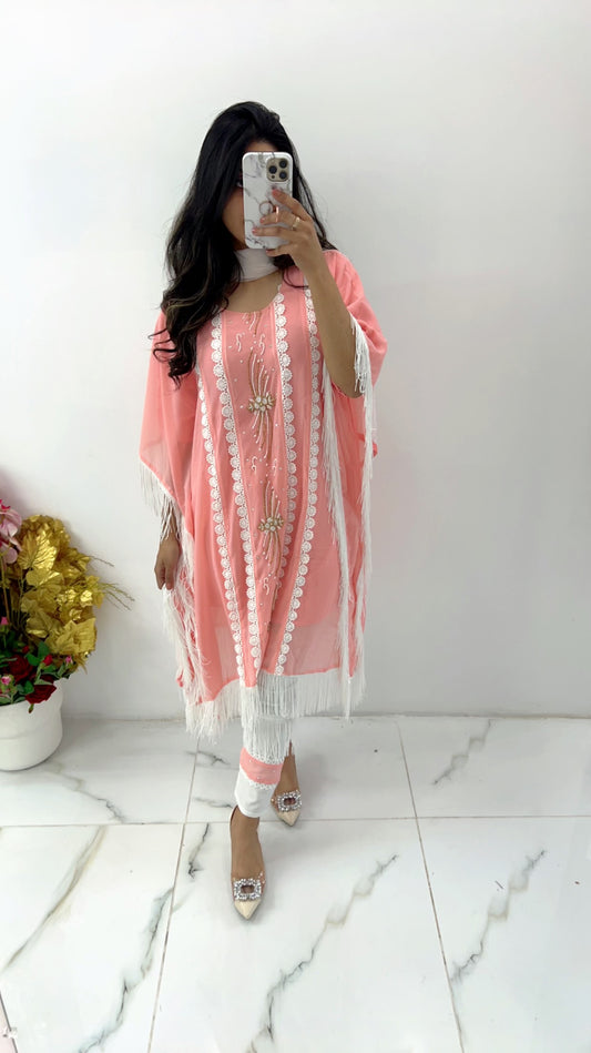 Pink kaftan three piece