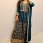Deep teel blue anarkali lehenga