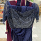 Navy blue ready silk saree