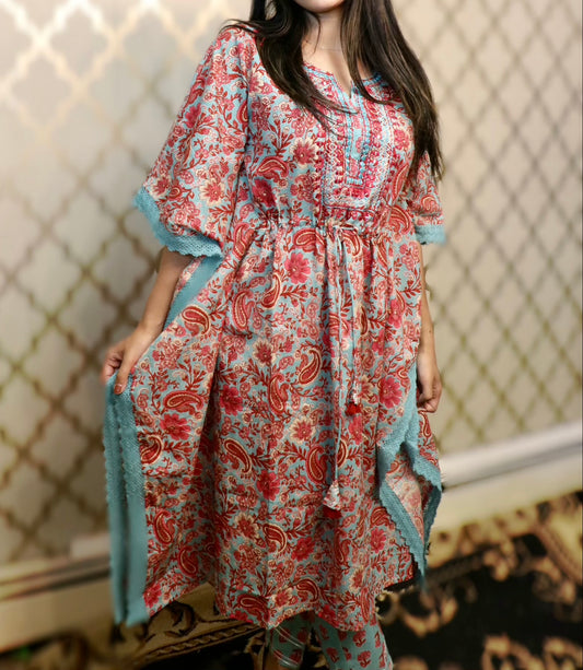 Floral cape kurti set