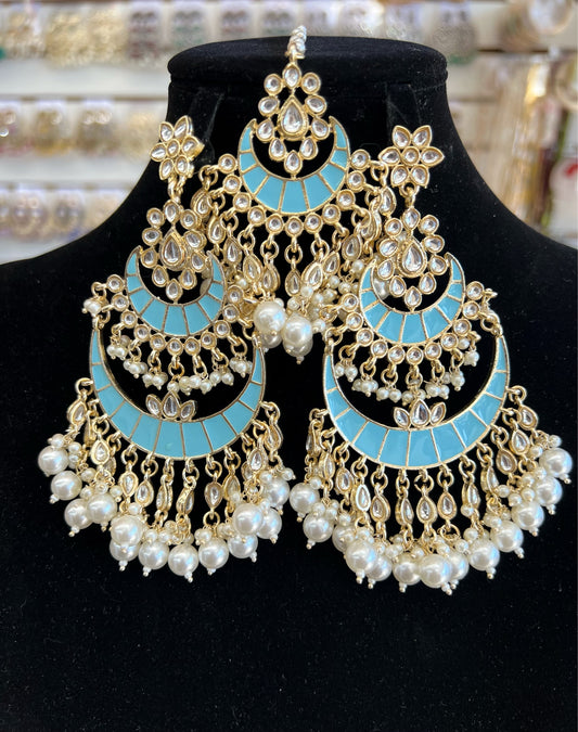 Big long layered head tikki earring set [color options]