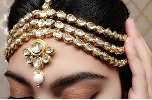 Kundan bridal full head piece - Selina Habibti Attire