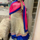 Lehenga cream, blue and pink combo - Selina Habibti Attire