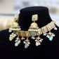 Gold plated multi color bead choker set
