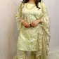 Light yellow net gharara suit