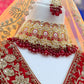 Heavy deep red bridal necklace set