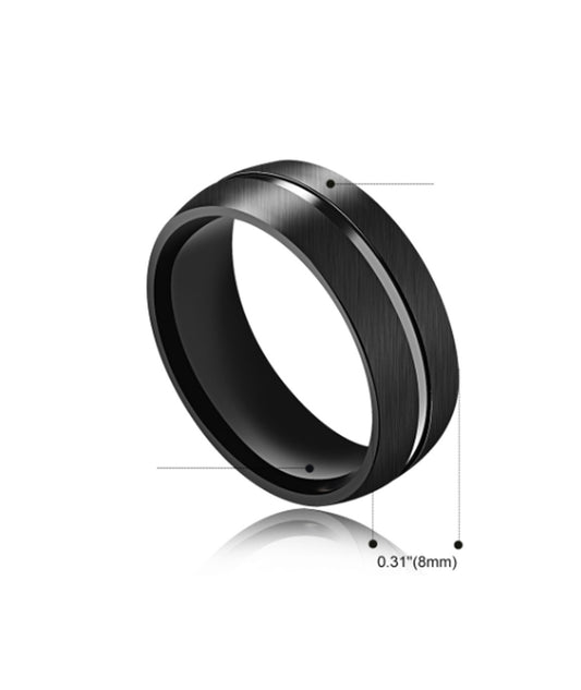 Black ring band for men