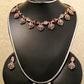 Multi colored rose gold necklace set