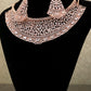 Rose gold diamond cut necklace set