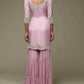 Pink layered sharara suit