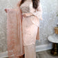 Heavy duppata peach three piece