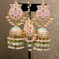 Peach mint earring with head piece set