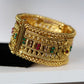 Thick gold traditional bangle bracelet