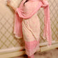 Pink chiffon chikankari three piece