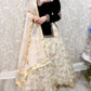 Maroon velvet long top lehenga choli