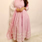 Light Lavender cotton chikankari gown set