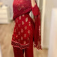 Silk dark red suit