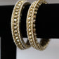 Pearly gold bangle set
