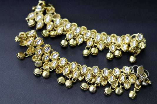 Kundan jhumer anklets