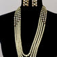 Bridal kundan pearl long necklace set