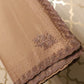 Crepe silk mocha nude saree
