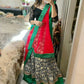 Lehenga black, green and red combo - Selina Habibti Attire