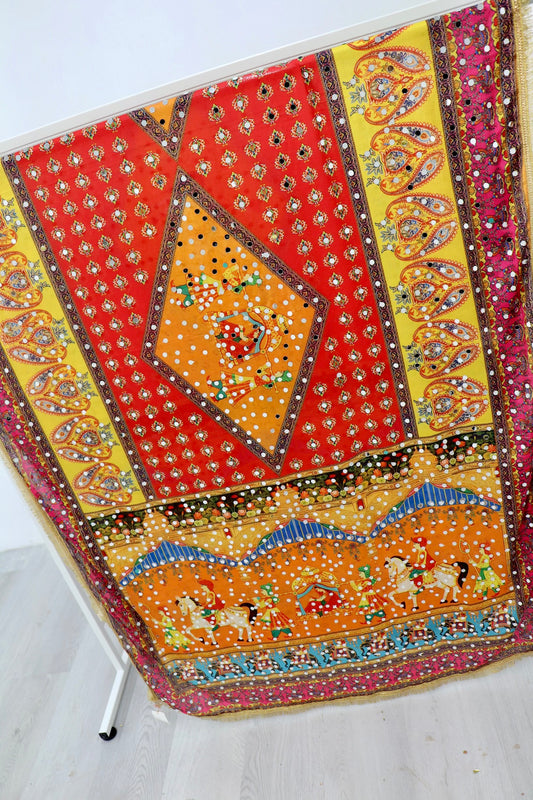 Chinon multi color mirror duppata