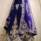 Royal blue velvet bridal lehenga - Selina Habibti Attire