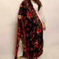 Heavy embroidered floral shawl in velvet