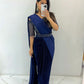 Navy blue ready silk saree