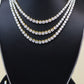 White stone 3 layer plated necklace set