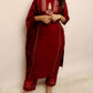 Soft silk maroon three piece