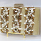 Velvet gold cream purse