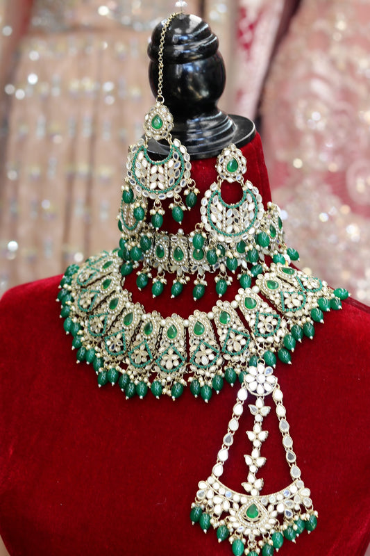 Full mirror green bridal set