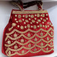 Maroon and gold party purse