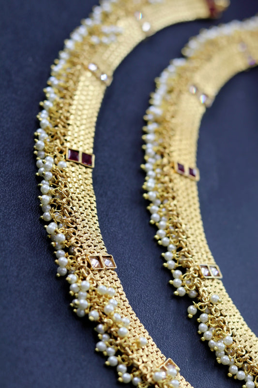 Gold bridal anklets