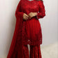 Red party wear sharara  suit