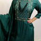 Deep emerald green silk three piece set