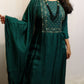 Deep emerald green silk three piece set