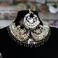 Black bridal mirror necklace set
