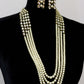Bridal kundan pearl long necklace set