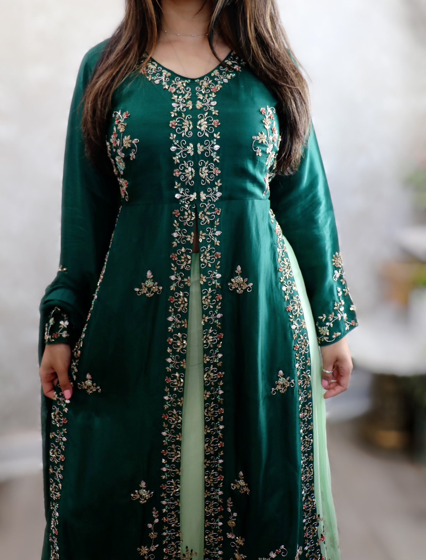 Emerald green exclusive skirt suit