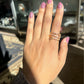 Rose gold cross line ring