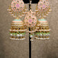Peach mint earring with head piece set