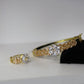 Gold plated bracelet ring set