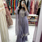 Crepe silk grey lavender naira three piece