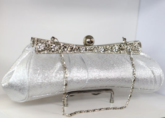 Silver thin boat party purse